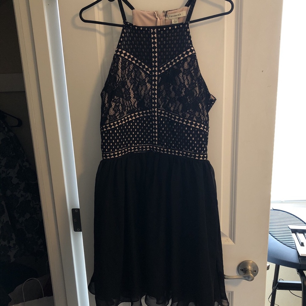 Black and light pink dress